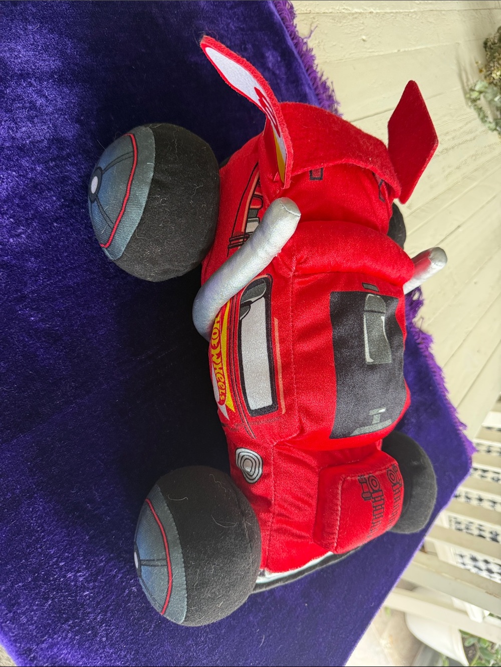 Hot Wheels Red Plush Race Car Toy - Soft Kids Toy